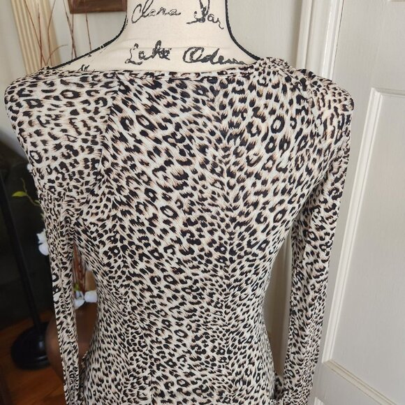BCBG Maxazria Leopard Print Bodycon Sweater Dress Sz XS - Picture 6 of 10